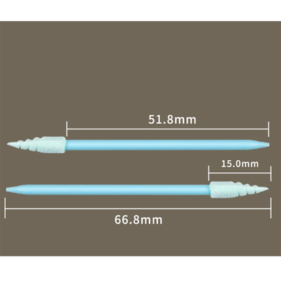 CM-FS751 Tek Kullanımlık Açık Hücre Ucu Temiz Oda Köpük Çubuk Çubuğu Endüstriyel Sivri Spiral Başlık