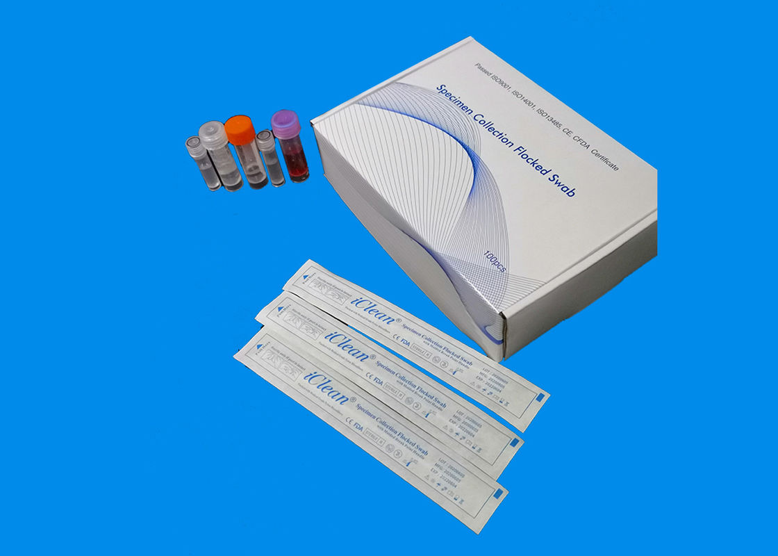 DNA Örneği Toplama Viral Taşıma Çubuğu İçin Tek Kullanımlık Naylon Fiber Floklu Swab